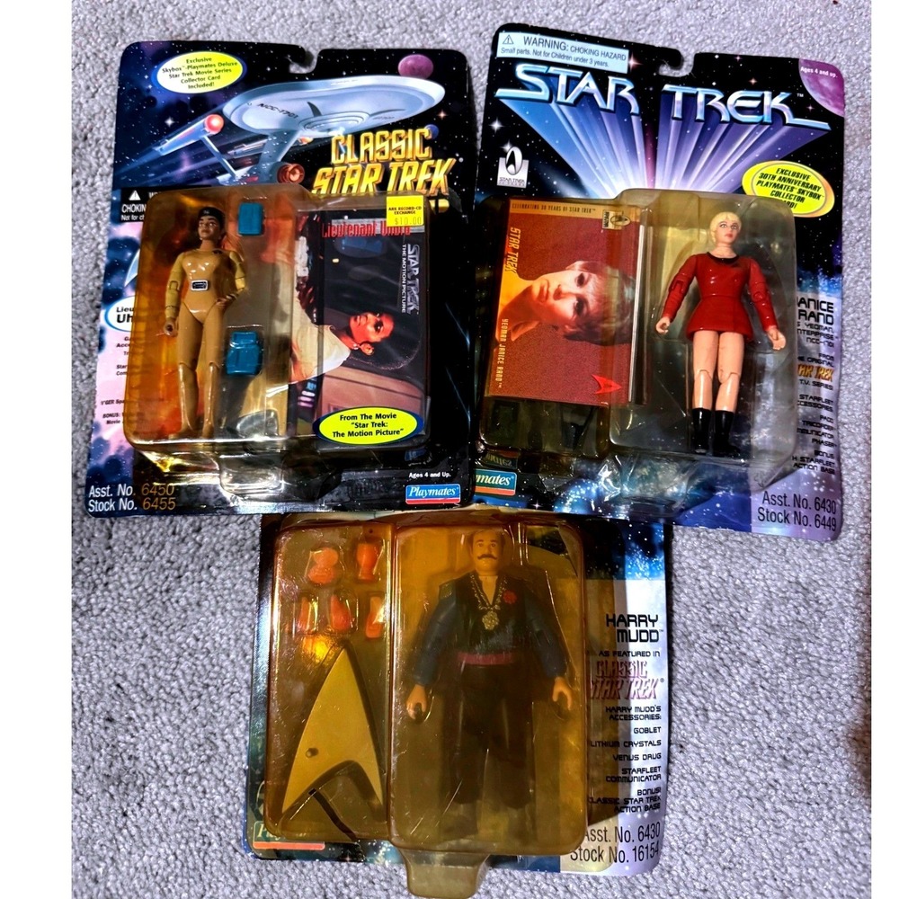 Star Trek Playmates Figure Lot Uhura Janice Rand Harry Mudd Vintage 1990s New